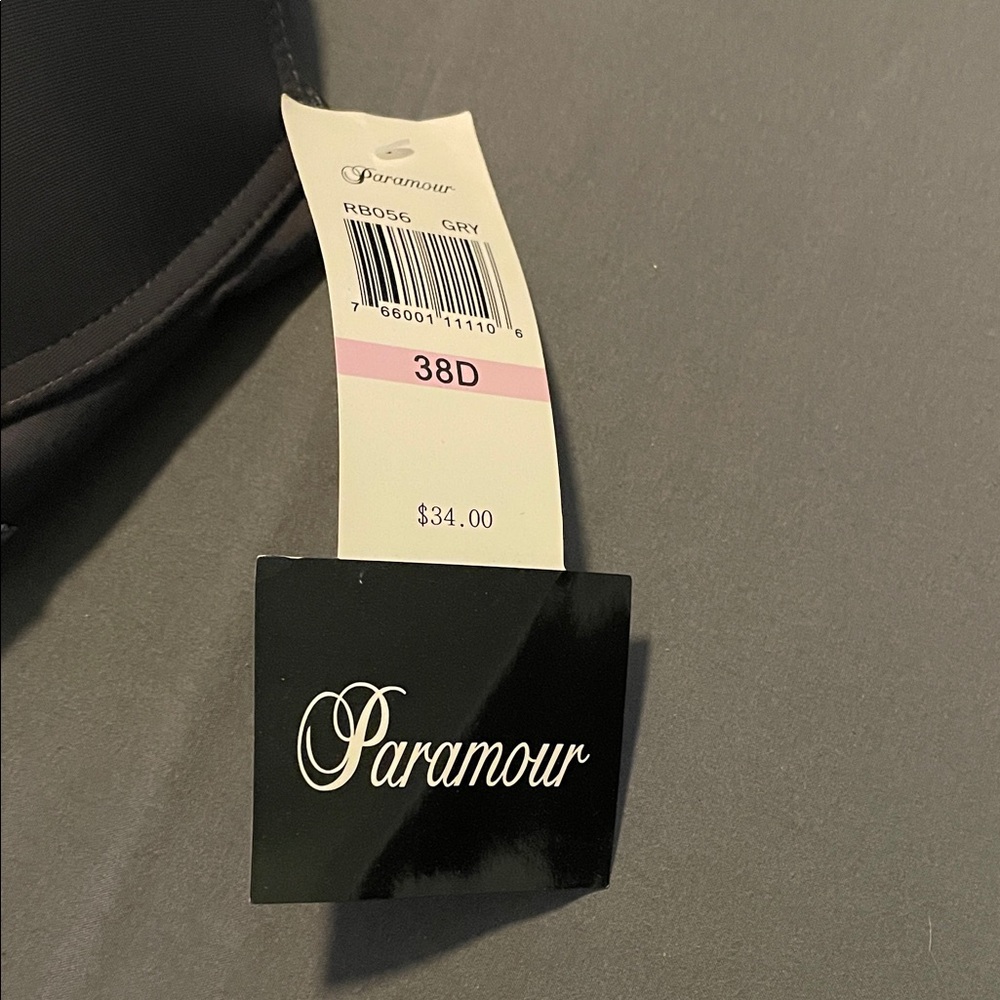 Paramour Charcoal Lace Accent Bra Size 38D NWT - Picture 4 of 5